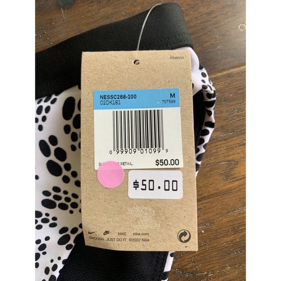 NIKE Party Dots High Waisted Bikini Bottom Swim Women’s M & XL White Black NWT - Picture 4 of 8